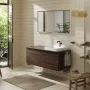Hansgrohe Xelu Q Dupla Konzolos mosdószekrény 1360/550 mosdótálakhoz, matt fekete fogantyú/sötét dió 54069670