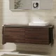Hansgrohe Xelu Q Dupla Konzolos mosdószekrény 1360/550 mosdótálakhoz, matt fehér fogantyú/sötét dió 54069700
