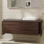 Hansgrohe Xelu Q Dupla Konzolos mosdószekrény 1360/550 mosdótálakhoz, matt fehér fogantyú/sötét dió 54069700