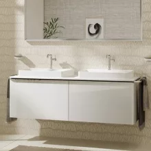   Hansgrohe Xelu Q Dupla Konzolos mosdószekrény 1560/550 mosdótálakhoz, króm fogantyú/magasfényű fehér 54070000
