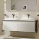Hansgrohe Xelu Q Dupla Konzolos mosdószekrény 1560/550 mosdótálakhoz, matt fekete fogantyú/magasfényű fehér 54070670