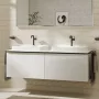 Hansgrohe Xelu Q Dupla Konzolos mosdószekrény 1560/550 mosdótálakhoz, matt fekete fogantyú/magasfényű fehér 54070670