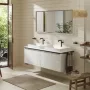Hansgrohe Xelu Q Dupla Konzolos mosdószekrény 1560/550 mosdótálakhoz, matt fekete fogantyú/magasfényű fehér 54070670