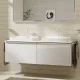 Hansgrohe Xelu Q Dupla Konzolos mosdószekrény 1560/550 mosdótálakhoz, matt fehér fogantyú/magasfényű fehér 54070700
