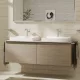 Hansgrohe Xelu Q Dupla Konzolos mosdószekrény 1560/550 mosdótálakhoz, króm fogantyú/természetes tölgy 54072000