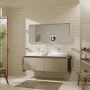 Hansgrohe Xelu Q Dupla Konzolos mosdószekrény 1560/550 mosdótálakhoz, króm fogantyú/természetes tölgy 54072000