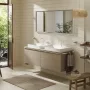 Hansgrohe Xelu Q Dupla Konzolos mosdószekrény 1560/550 mosdótálakhoz, matt fehér fogantyú/természetes tölgy 54072700