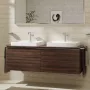 Hansgrohe Xelu Q Dupla Konzolos mosdószekrény 1560/550 mosdótálakhoz, króm fogantyú/sötét dió 54073000