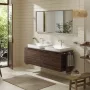 Hansgrohe Xelu Q Dupla Konzolos mosdószekrény 1560/550 mosdótálakhoz, króm fogantyú/sötét dió 54073000