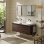 Hansgrohe Xelu Q Dupla Konzolos mosdószekrény 1560/550 mosdótálakhoz, matt fekete fogantyú/sötét dió 54073670