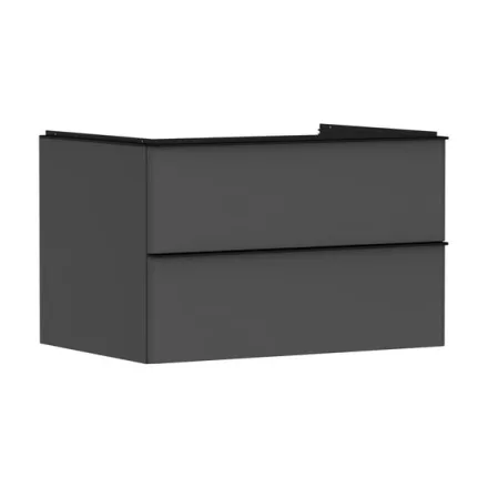 Hansgrohe Xelu Q Konzolos két fiókos mosdószekrény 780/550 mosdótálakhoz, matt fekete fogantyú/matt szürke gyémánt 54075670