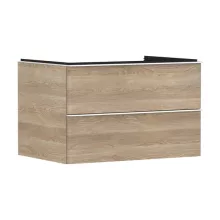   Hansgrohe Xelu Q Konzolos két fiókos mosdószekrény 780/550 mosdótálakhoz, matt fehér fogantyú/természetes tölgy 54076700