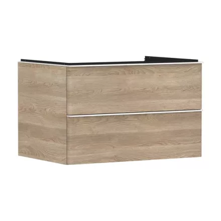 Hansgrohe Xelu Q Konzolos két fiókos mosdószekrény 780/550 mosdótálakhoz, matt fehér fogantyú/természetes tölgy 54076700