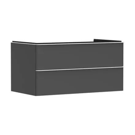 Hansgrohe Xelu Q Konzolos két fiókos mosdószekrény 980/550 mosdótálakhoz, matt fehér fogantyú/matt szürke gyémánt 54079700