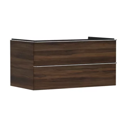 Hansgrohe Xelu Q Konzolos két fiókos mosdószekrény 980/550 mosdótálakhoz, króm fogantyú/sötét dió 54081000