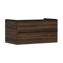   Hansgrohe Xelu Q Konzolos két fiókos mosdószekrény 980/550 mosdótálakhoz, matt fekete fogantyú/sötét dió 54081670