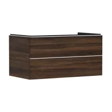   Hansgrohe Xelu Q Konzolos két fiókos mosdószekrény 980/550 mosdótálakhoz, matt fehér fogantyú/sötét dió 54081700