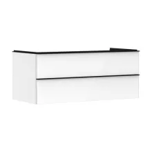   Hansgrohe Xelu Q Két fiókos mosdószekrény 1180/550 mosdótálhoz, matt fekete fogantyú/magasfényű fehér 54082670