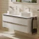 Hansgrohe Xelu Q Konzolos mosdószekrény négy fiókkal 1360/550 mosdótálakhoz, króm fogantyú/magasfényű fehér 54086000