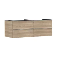   Hansgrohe Xelu Q Konzolos mosdószekrény négy fiókkal 1360/550 mosdótálakhoz, króm fogantyú/természetes tölgy 54088000