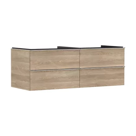 Hansgrohe Xelu Q Konzolos mosdószekrény négy fiókkal 1360/550 mosdótálakhoz, króm fogantyú/természetes tölgy 54088000