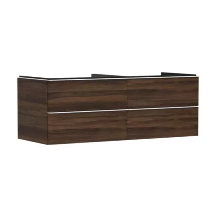Hansgrohe Xelu Q Konzolos mosdószekrény négy fiókkal 1360/550 mosdótálakhoz, matt fehér fogantyú/sötét dió 54089700