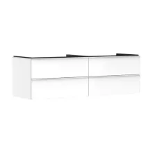   Hansgrohe Xelu Q Konzolos mosdószekrény négy fiókkal 1560/550 mosdótálakhoz, matt fehér fogantyú/magasfényű fehér 54090700
