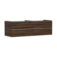   Hansgrohe Xelu Q Konzolos mosdószekrény négy fiókkal 1560/550 mosdótálakhoz, matt fehér fogantyú/sötét dió 54093700