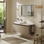 Hansgrohe Xelu Q Pultlap 1360/550 baloldali kivágással, ráültetett mosdótálhoz 500/480, tölgy 54097230