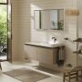 Hansgrohe Xelu Q Pultlap 1360/550 jobboldali kivágással, ráültetett mosdótálhoz 500/480, tölgy 54098230