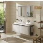Hansgrohe Xelu Q Pultlap 1360/550 dupla kivágással, ráültetett mosdótálhoz 500/480, magasfényű fehér 54099050