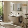 Hansgrohe Xelu Q Pultlap 1360/550 dupla kivágással, ráültetett mosdótálhoz 500/480, természetes tölgy 54099230