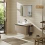 Hansgrohe Xelu Q Pultlap konzolos szekrényhez 980/550 középkivágással, ráültetett mosdótálhoz 600/480, természetes tölgy 54110230