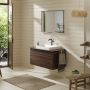 Hansgrohe Xelu Q Pultlap konzolos szekrényhez 980/550 középkivágással, ráültetett mosdótálhoz 600/480, sötét dió 54110630