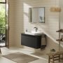 Hansgrohe Xelu Q Pultlap konzolos szekrényhez 980/550 középkivágással, ráültetett mosdótálhoz 600/480, matt szürke gyémánt 54110910