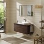 Hansgrohe Xelu Q Laminált pultlap 1180/550 középen fúrva a Xelu Q 600/480 mosdókagylóhoz, sötét dió 54111630