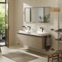 Hansgrohe Xelu Q Pultlap 1560/550 dupla kivágással, ráültetett mosdótálakhoz 600/480, természetes tölgy 54112230