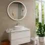 Hansgrohe Xelu Q Középre fúrt 780/550-es laminált pultlap Xuniva mosdóhoz csapfurat nélkül, magasfényű fehér 54113050