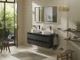 Hansgrohe Xelu Q 1360/550 konzol 2 kivágással a csaplyuk nélküli mosdóhoz, matt szürke gyémánt 54118910
