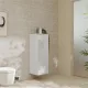 Hansgrohe Xelu Q ajtós szekrény 106,5x40x35 cm baloldali ajtópánt,matt fehér fogantyú/magasfényű fehér 54127700