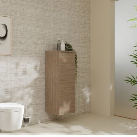 Hansgrohe Xelu Q ajtós szekrény 106,5x40x35 cm baloldali ajtópánt, króm fogantyú/ természetes tölgy 54129000