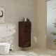 Hansgrohe Xelu Q ajtós szekrény 106,5x40x35 cm jobboldali ajtópánt, króm fogantyú/sötét dió 54134000