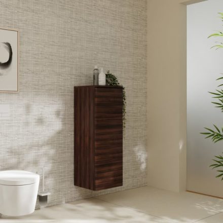Hansgrohe Xelu Q ajtós szekrény 106,5x40x35 cm jobboldali ajtópánt, matt fekete fogantyú/sötét dió 54134670