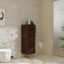 Hansgrohe Xelu Q ajtós szekrény 106,5x40x35 cm jobboldali ajtópánt, matt fekete fogantyú/sötét dió 54134670