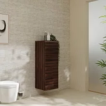   Hansgrohe Xelu Q ajtós szekrény 106,5x40x35 cm jobboldali ajtópánt, matt fehér fogantyú/ sötét dió 54134700