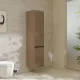 Hansgrohe Xelu Q magas ajtós szekrény 165x40x35 cm baloldali ajtópánt, matt fekete fogantyú/természetes tölgy 54137670