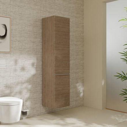 Hansgrohe Xelu Q magas ajtós szekrény 165x40x35 cm baloldali ajtópánt, matt fehér fogantyú/természetes tölgy 54137700