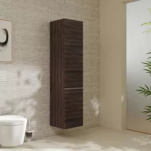   Hansgrohe Xelu Q magas ajtós szekrény 165x40x35 cm baloldali ajtópánt, matt fehér fogantyú/sötét dió 54138700