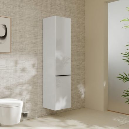 Hansgrohe Xelu Q magas ajtós szekrény 165x40x35 cm jobboldali ajtópánt, matt fekete fogantyú/magasfényű fehér 54139670