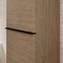Hansgrohe Xelu Q magas ajtós szekrény 165x40x35 cm jobboldali ajtópánt, matt fekete fogantyú/természetes tölgy 54141670